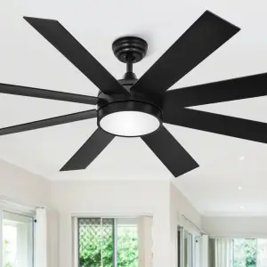 new black ceiling fan installed in the dining room of a customer in Palm Coast